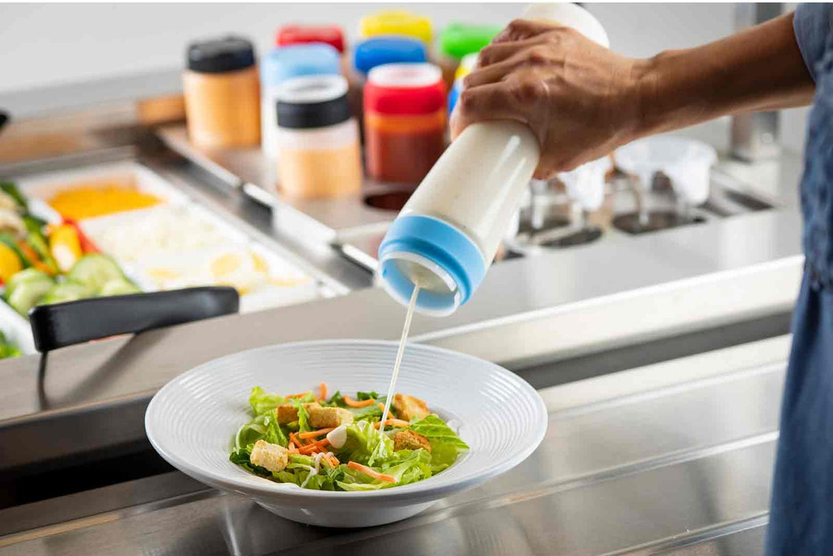 TableCraft 24SV INVERTAtop Dualway First In First Out "FIFO" Squeeze Bottle with 63 mm Opening 24 oz. - 12/Case