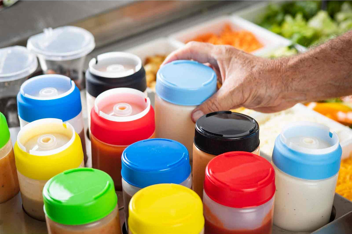 TableCraft 24SV INVERTAtop Dualway First In First Out "FIFO" Squeeze Bottle with 63 mm Opening 24 oz. - 12/Case
