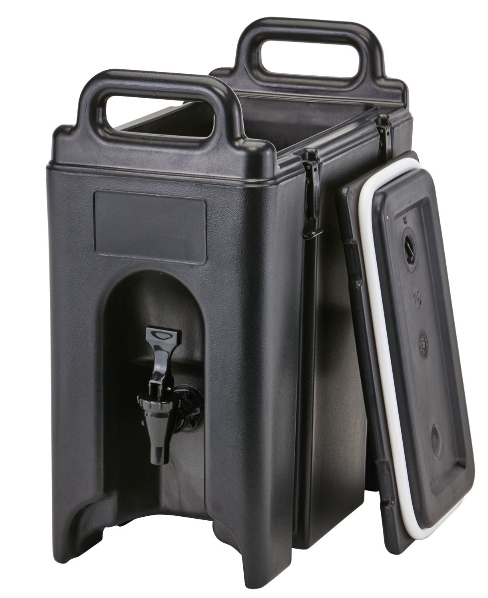 Cambro 250LCD110 Camtainer Plastic Insulated Beverage Dispenser 2-1/2 Gal. - Black