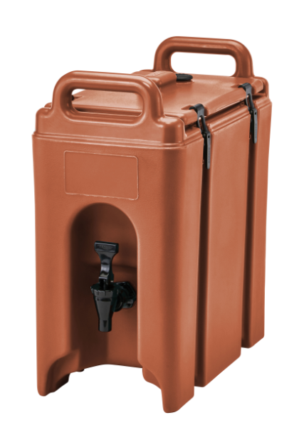 Cambro 250LCD402 Camtainer Insulated Beverage Dispenser 2 1/2 Gal. - Brick Red