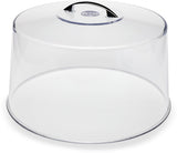 Carlisle 2512 Round SAN Plastic Cake Cover with Chrome Handle 11-5/8" dia. x 6-1/2"H - Clear