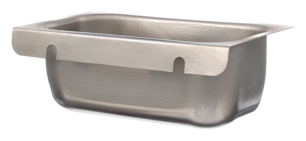 AllPoints 26-5388 Stainless Steel Grease Cup / Tray with Keyhole Stud Mount 6-3/4"L x 4"W x 2-1/2"D
