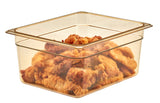 Cambro 26HP150 H-Pan High Heat Plastic Food Pan 6" Deep - 1/2 Size - Amber
