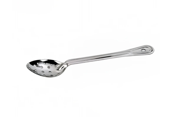 Browne 2752 11" Perforated Heavy Stainless Serving Spoon w/ Mirror Finish - 12ea/Case