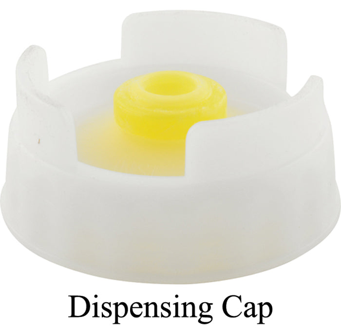 FMP 280-1802 Multi-Purpose Double-Ended FIFO Squeeze Bottle with (1) Label Cap & (1) Dispensing Cap - 12 oz. - Wide Mouth