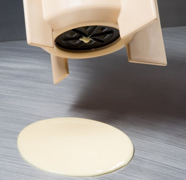 Vollrath 2803-18 Traex Batter Boss Plastic Portion Control Pancake / Waffle Batter Dispenser with Legs 48 oz. - Almond