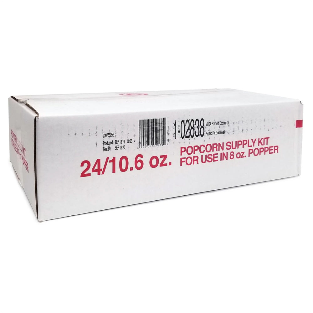 Gold Medal 2838 Mega Pop Corn/Oil/Salt Kits for 8 oz. Kettles - 24/Case