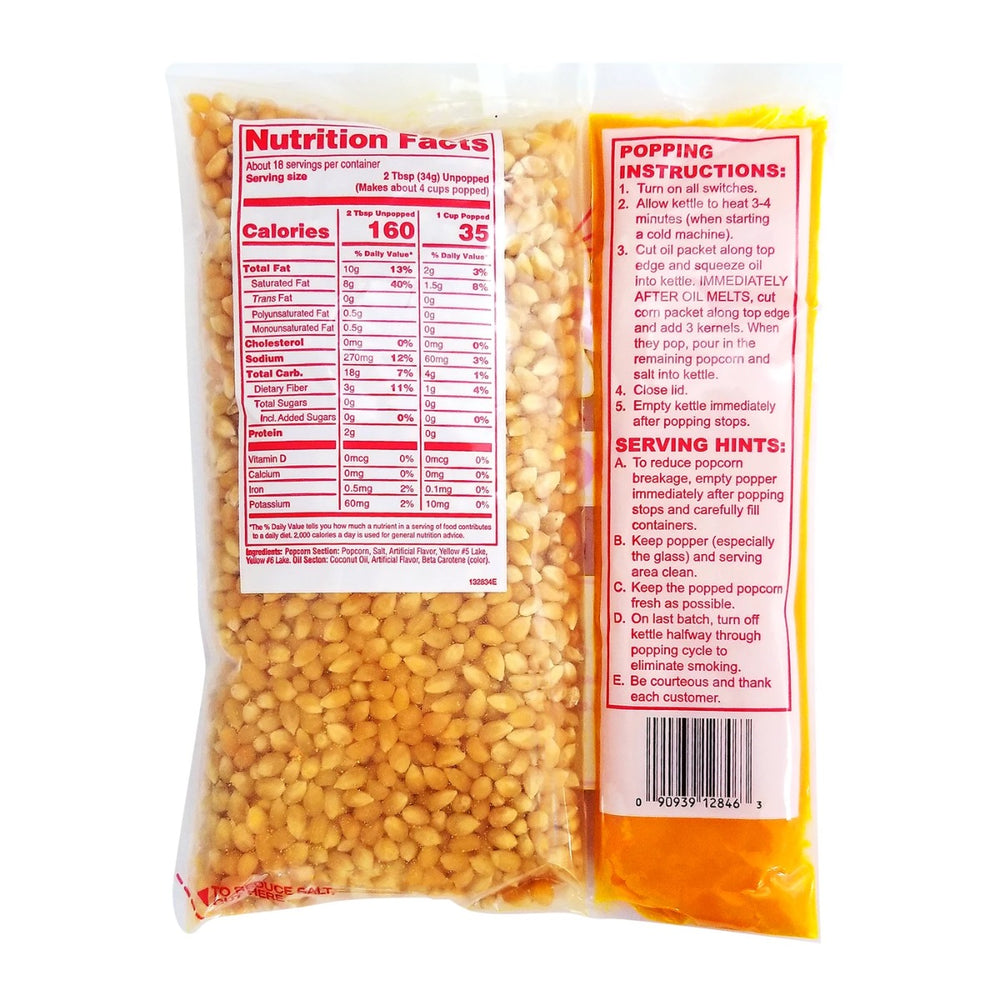 Gold Medal 2846 Mega Pop Corn/Oil/Salt Kits for 16 oz Kettles - 20/Case