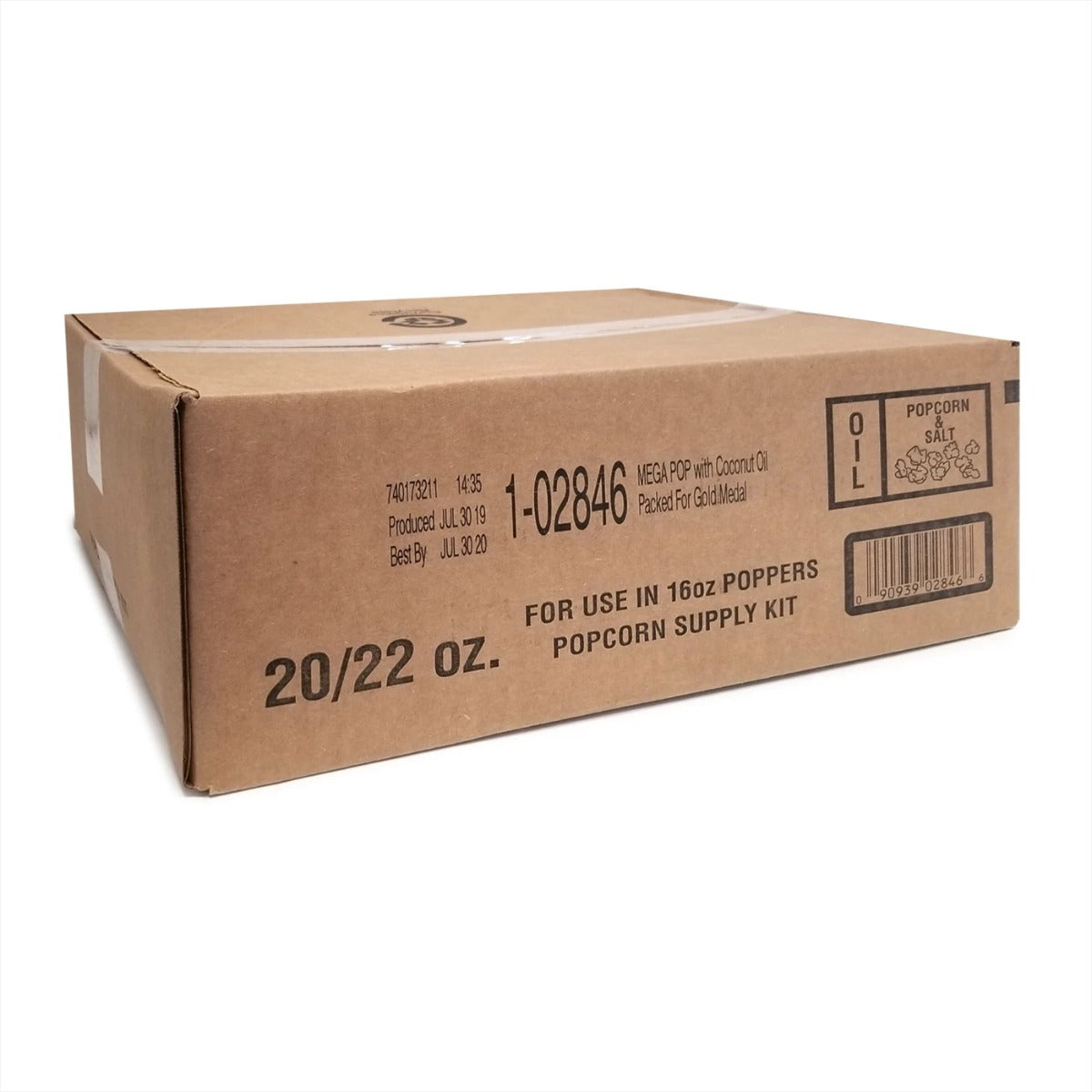 Gold Medal 2846 Mega Pop Corn/Oil/Salt Kits for 16 oz Kettles - 20/Case
