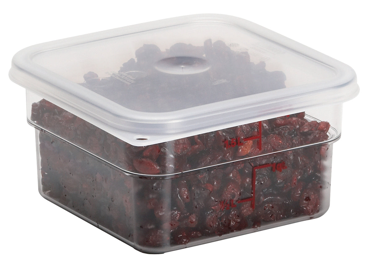 Cambro 2SFSCW135 CamSquare Food Container w/ Graduations 2 qt. - Clear