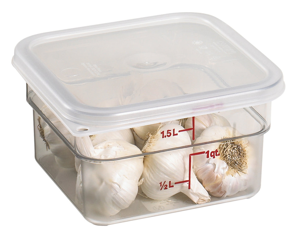 Cambro 2SFSCW135 CamSquare Food Container w/ Graduations 2 qt. - Clear