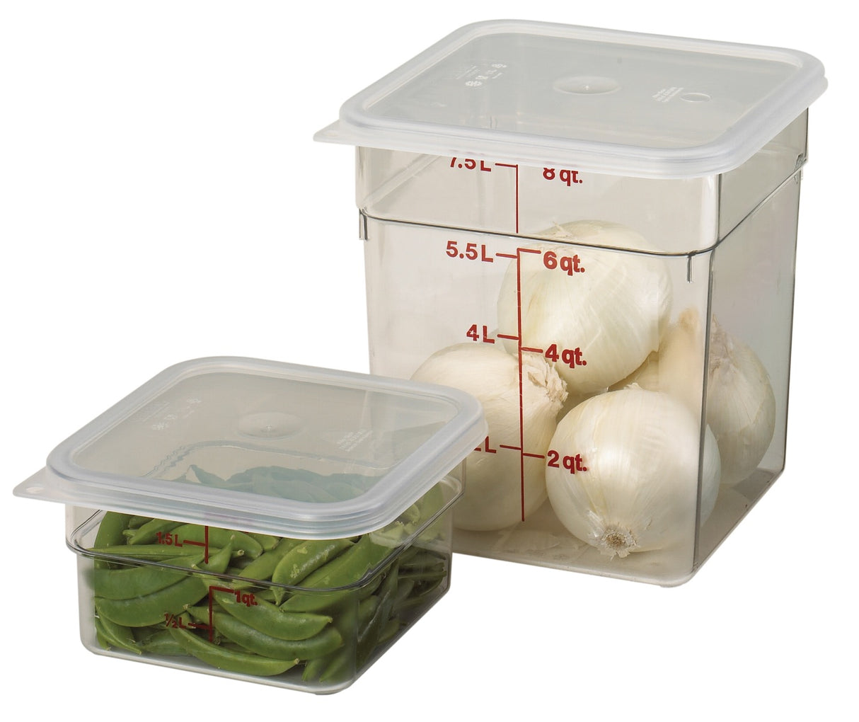 Cambro 2SFSCW135 CamSquare Food Container w/ Graduations 2 qt. - Clear