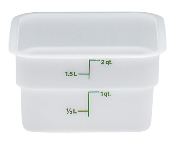 Cambro 12SFSP148 12 qt CamSquare® Food Container - Polyethylene, Natural White - 6ea/Case