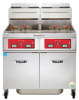 Vulcan 2VK65CF Two Bank Natural gas Fryer with PowerFry5, Computer Controls, and KleenScreen Filtration - Holds 130 to 140 lbs. - 160,000 BTU