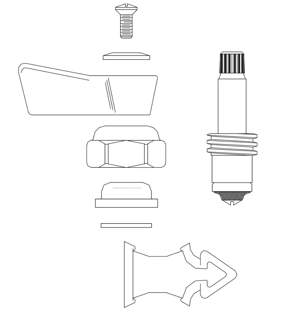 Fisher 3000-0001 Faucet Lever Handle 1/2" Left Hand Swivel Stem Repair Kit