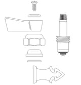 Fisher 3000-0001 Faucet Lever Handle 1/2" Left Hand Swivel Stem Repair Kit