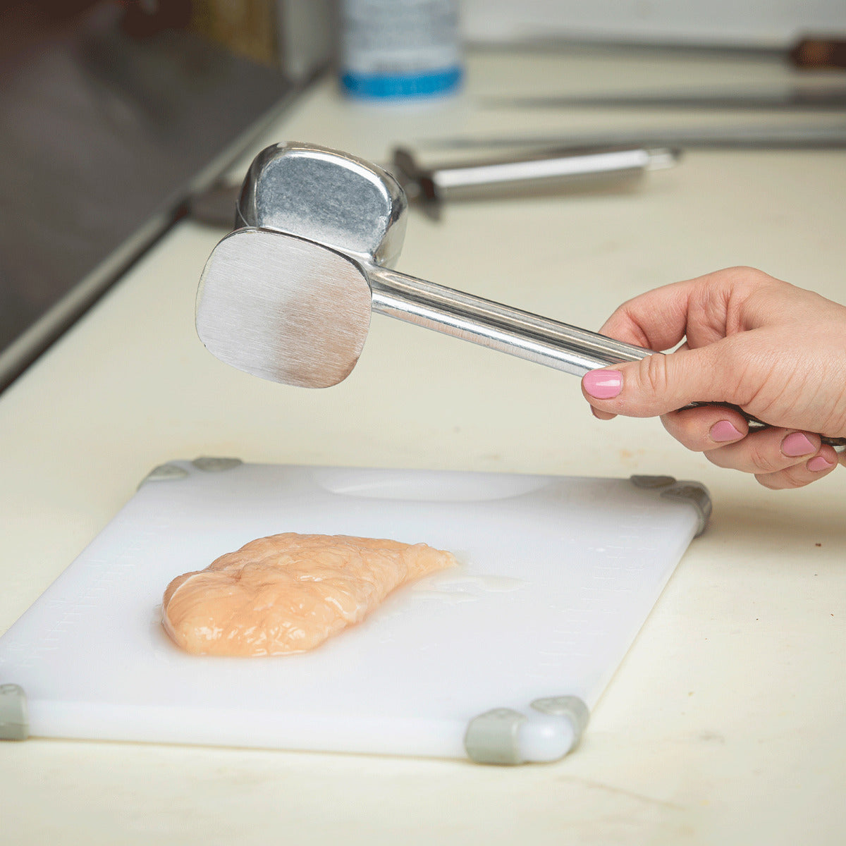 TableCraft 3005 One-Piece Aluminum Meat Tenderizer Mallet 10"