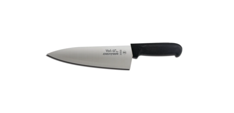 Dexter-Russell 30503 Val-U Stamped Cook's Knife with Black Plastic Handle 8"