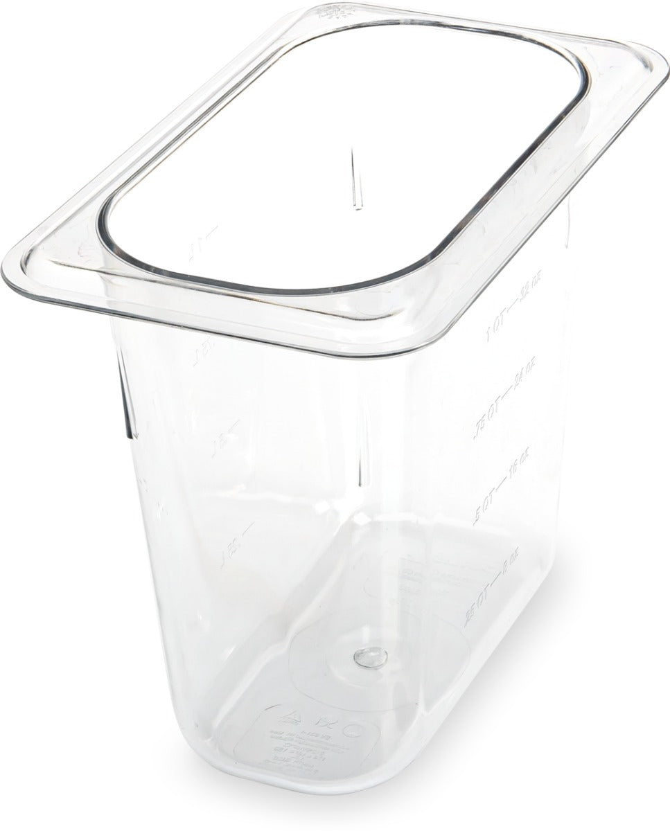 Carlisle 3068807 StorPlus Polycarbonate Food Pan 6" Deep - 1/9 Size - Clear