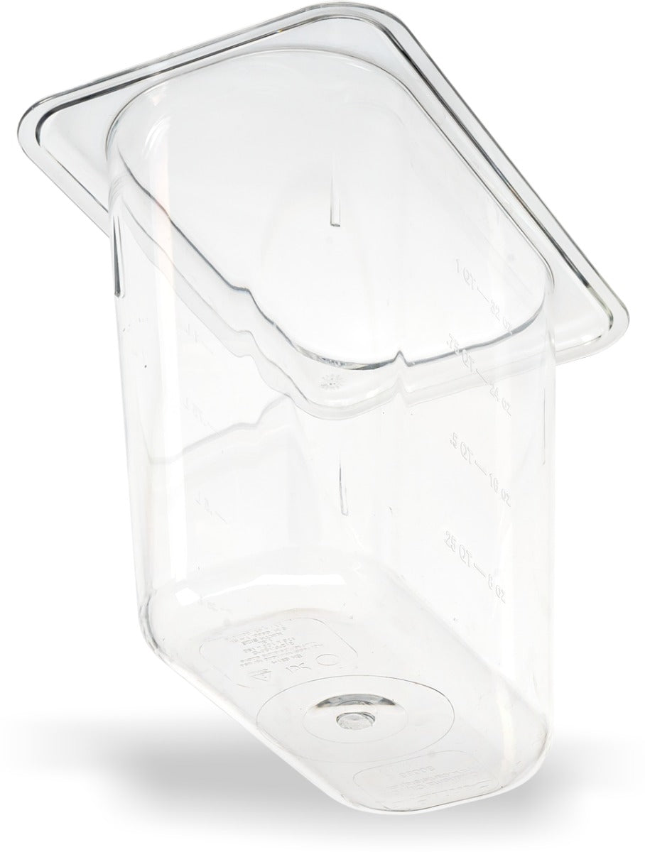 Carlisle 3068807 StorPlus Polycarbonate Food Pan 6" Deep - 1/9 Size - Clear