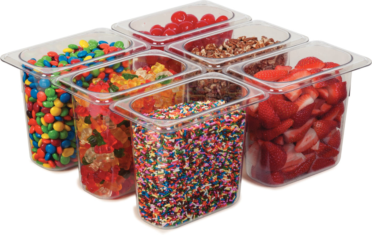 Carlisle 3068807 StorPlus Polycarbonate Food Pan 6" Deep - 1/9 Size - Clear