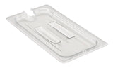Cambro 30CWCHN135 Camwear Polycarbonate Food Pan Cover with Handle & Spoon Notch - 1/3 Size - Clear