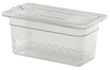 Cambro 30CWCHN135 Camwear Polycarbonate Food Pan Cover with Handle & Spoon Notch - 1/3 Size - Clear