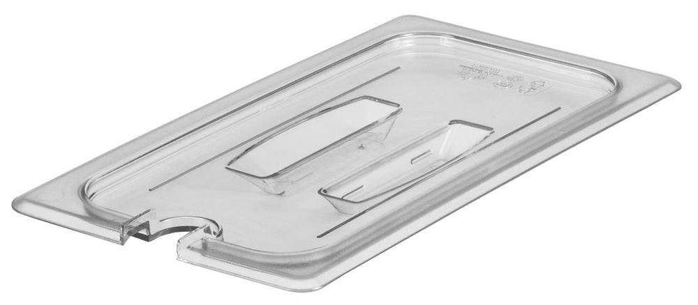 Cambro 30CWCHN135 Camwear Polycarbonate Food Pan Cover with Handle & Spoon Notch - 1/3 Size - Clear