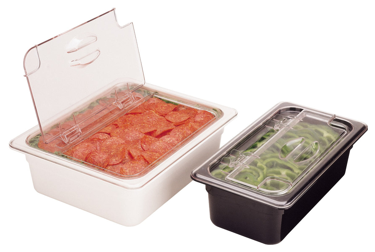 Cambro 30CWLN135 Camwear FlipLid Polycarbonate Food Pan Cover with Spoon Notch - 1/3 Size - Clear