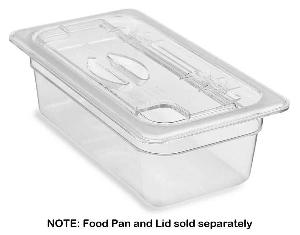 Cambro 30CWLN135 Camwear FlipLid Polycarbonate Food Pan Cover with Spoon Notch - 1/3 Size - Clear
