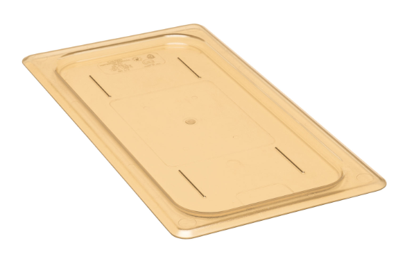 Cambro 30HPC150 H-Pan Food Pan Cover - 1/3 Size, Non-Stick, Flat, Amber - 6/Case