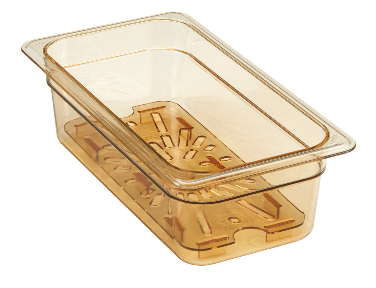 Cambro 30HPD150 H-Pan High Heat Food Pan Drain Tray - 1/3 Size - Amber