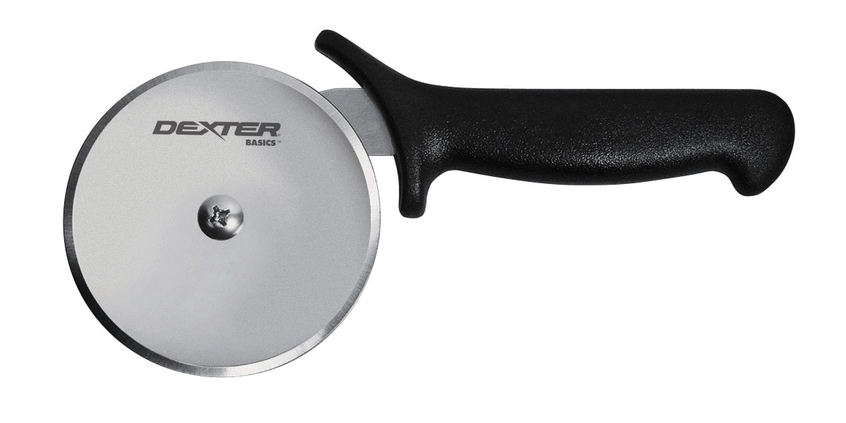 Dexter-Russell 31631 Basics Pizza Cutter with 4" Dia. High-Carbon Steel Wheel Blade and Black Poly Handle