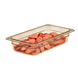 Cambro 32HP150 H-Pan Plastic High Heat Food Pan - 1/3 Size, 2-1/2" Deep - Amber
