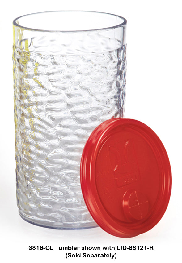 GET 3316-CL Waikiki SAN Plastic Hammered Textured Tumbler 16 oz. - Clear - 72/Case