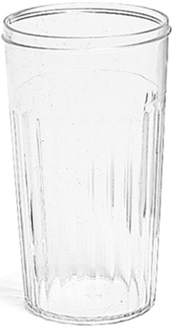 Carlisle 331907 Fluted Plastic Cheese Shaker with Stainless Steel Perforated Top 12 oz. - Clear