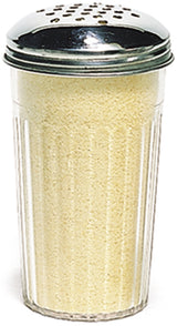 Carlisle 331907 Fluted Plastic Cheese Shaker with Stainless Steel Perforated Top 12 oz. - Clear