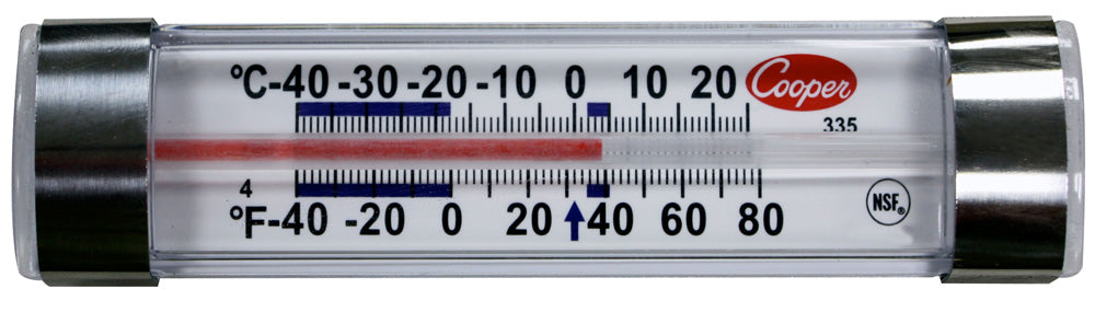 Cooper-Atkins 335-01-1 Horizontal Refrigerator / Freezer Thermometer - (-40 - 80 Deg. F)