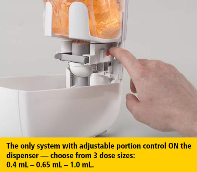 Rubbermaid 3486591 Flex Wall Mount Manual Skin Care Dispenser for Foam or Liquid Hand Soap 1000/1300 ml - White