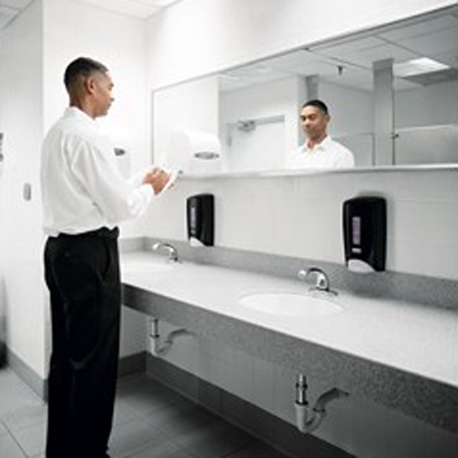 Rubbermaid 3486592 Flex Wall Mount Manual Skin Care Dispenser for Foam or Liquid Hand Soap 1000/1300 ml - Black