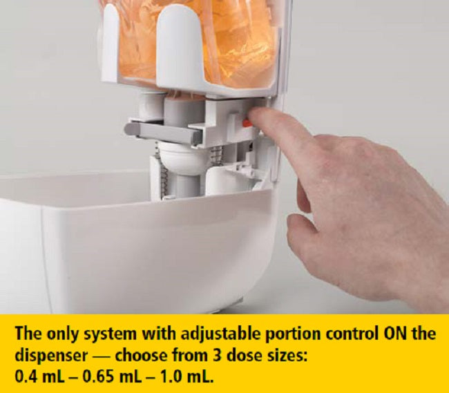 Rubbermaid 3486592 Flex Wall Mount Manual Skin Care Dispenser for Foam or Liquid Hand Soap 1000/1300 ml - Black