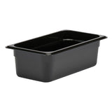 Cambro 34CW110 Camwear Polycarbonate Food Pan - 1/3 Size, 4" Deep - Black
