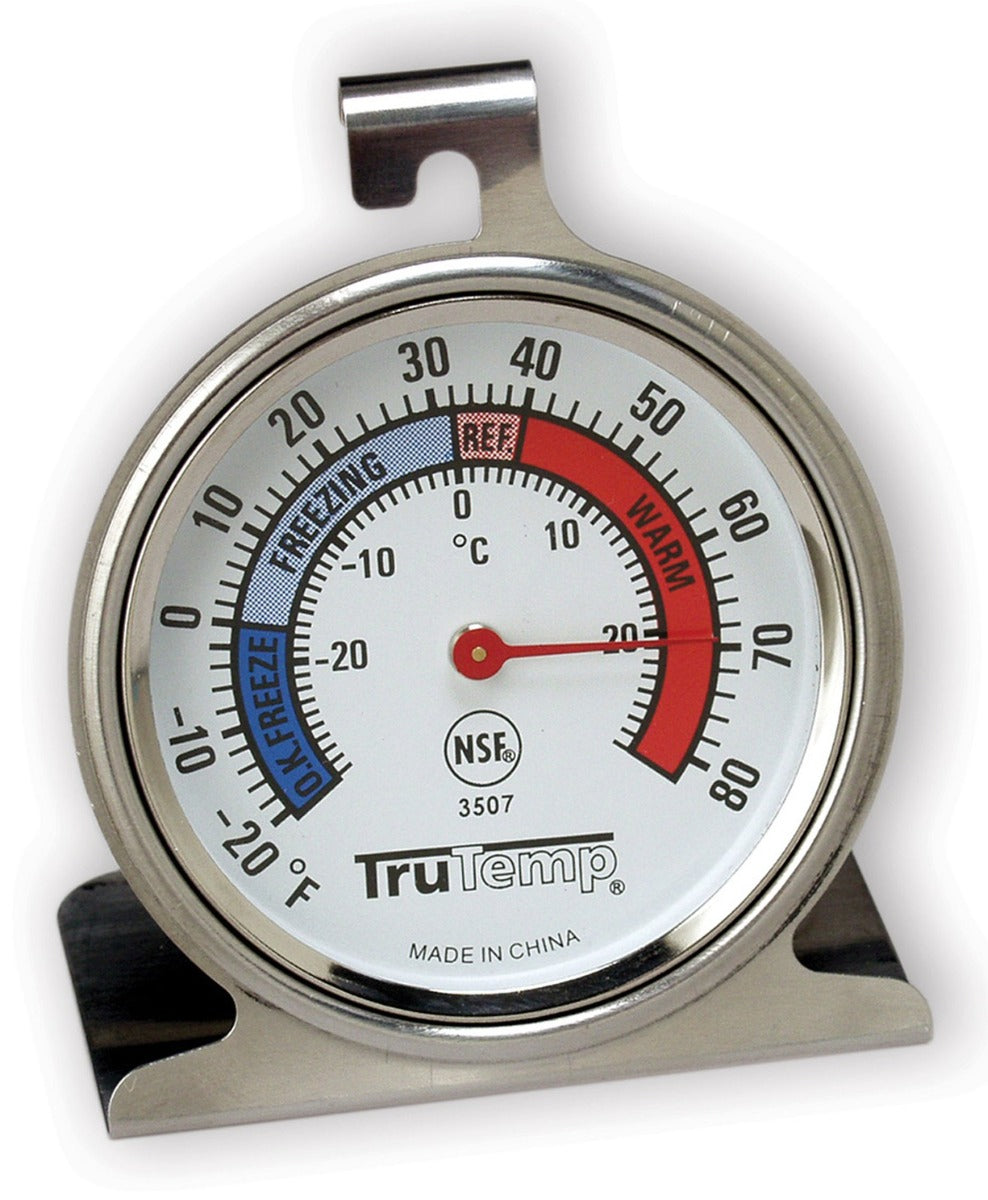 Taylor 3507FS Hanging or Standing Refrigerator / Freezer Thermometer with 2-1/2" Dial - (-20 to 80 Deg. F)