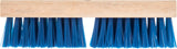 Carlisle 3617514 Flo-Pac Stiff Polypropylene Push Broom / Deck Scrub Brush Head with Wood Block 10" - Blue