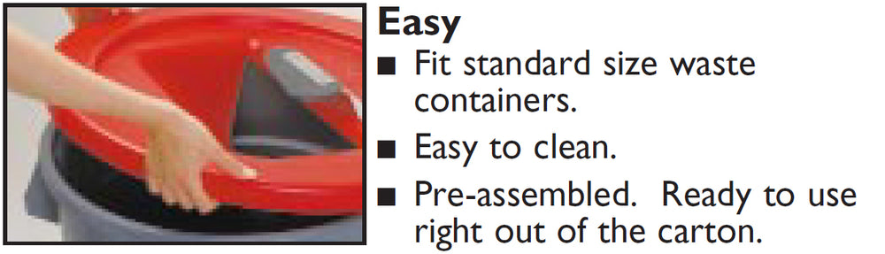 Golden 3750 The Chute II Flatware Retriever Lid for 32 & 44 Gal. Round Cans - Red