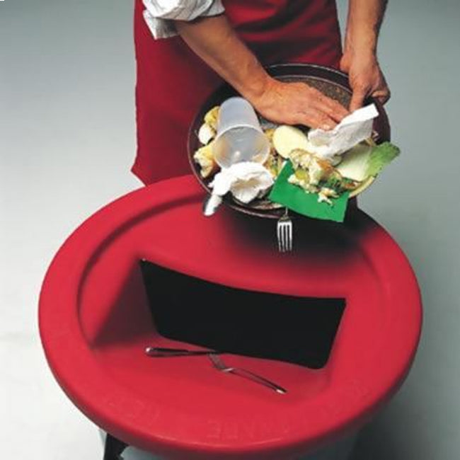 Golden 3750 The Chute II Flatware Retriever Lid for 32 & 44 Gal. Round Cans - Red