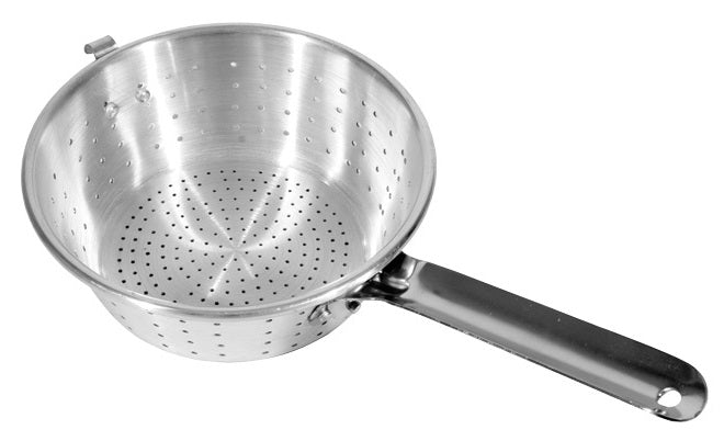 Town 37908H Aluminum Utility Strainer with 8" dia. x 3" Deep Perforated Bowl, Hook and Straight Handle