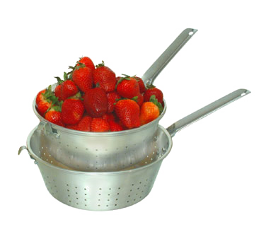 Town 37910H Aluminum Utility Strainer with 10" dia. x 3-3/4" Deep Perforated Bowl, Hook and Straight Handle