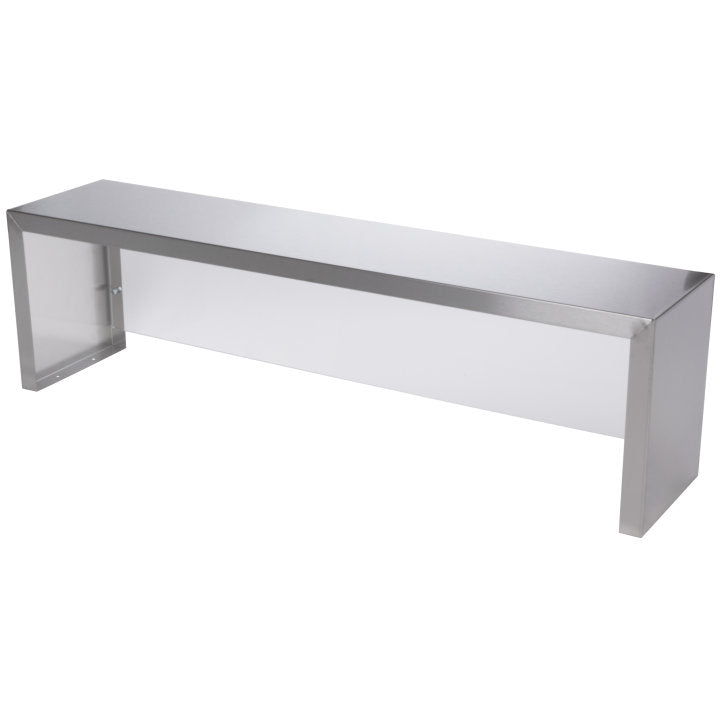 Vollrath 38053 ServeWell Stainless Steel Single-Deck Overshelf with Acrylic Panel Cafeteria Breath Guard 46"W x 10"D x 13"H - for Vollrath 3 Well / Pan Hot or Cold Food Tables