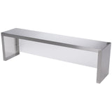 Vollrath 38053 ServeWell Stainless Steel Single-Deck Overshelf with Acrylic Panel Cafeteria Breath Guard 46"W x 10"D x 13"H - for Vollrath 3 Well / Pan Hot or Cold Food Tables